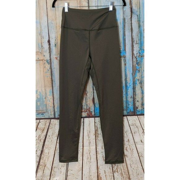 Womens Medium Dark Green Slim Fit Skinny Leg Activewear Pull On Leggings Pants - Picture 1 of 7